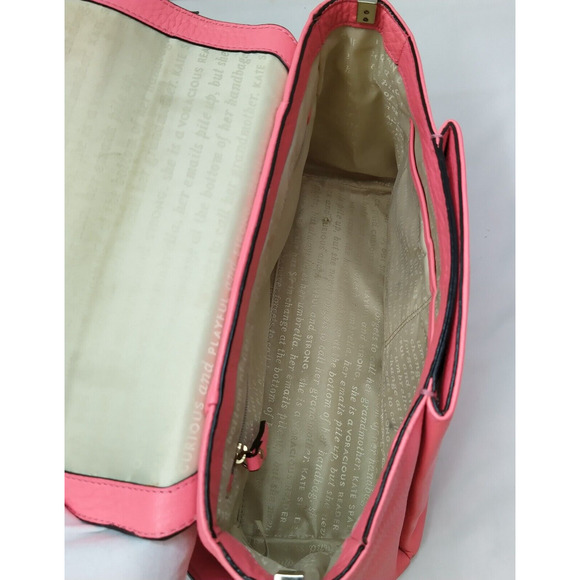 Kate Spade New York Pink Leather Top Handle Satchel Crossbody Bag - Picture 8 of 16